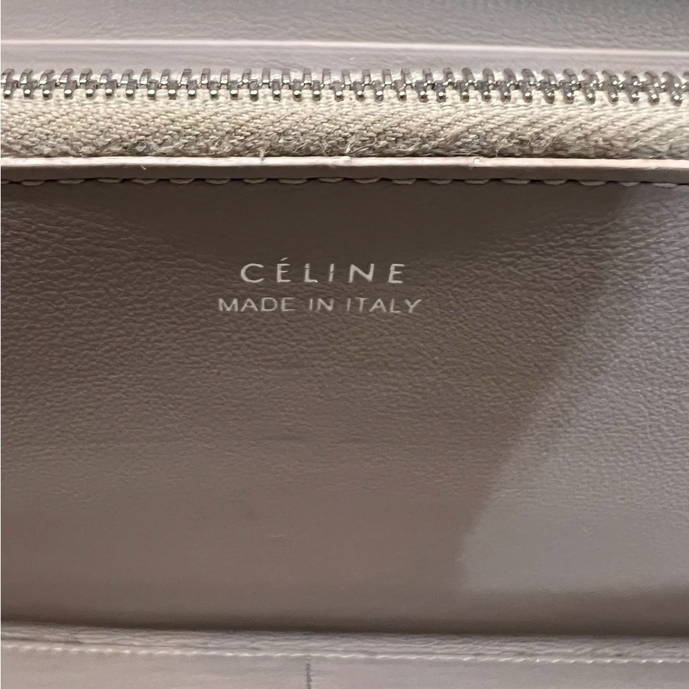 EUC Celine Large Zipped Multifunction Long Wallet Blue Leather Silver Hardware - Picture 14 of 15